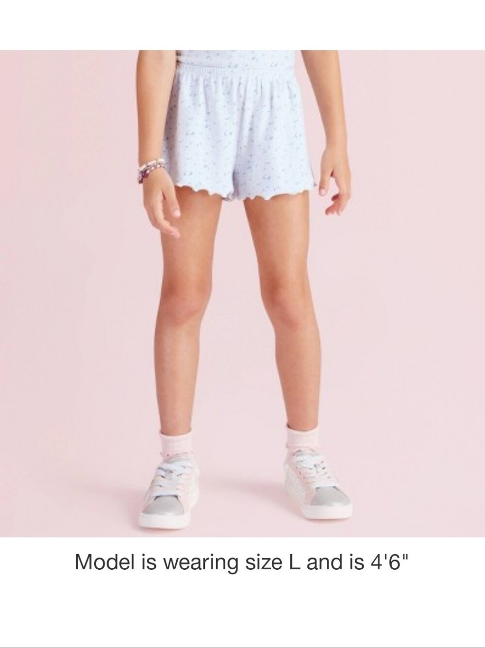 NWT LoveShackFancy x Target Girls Rosie Ditsy Pointelle Shorts Blue L- Coquette